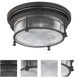 Hi-Bay 2 Light 13 inch Bronze Flush Mount Ceiling Light