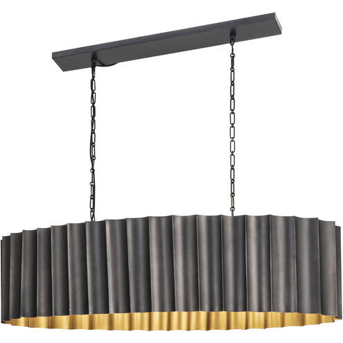 Allegra Linear Pendant Ceiling Light in Gunmetal and Gold