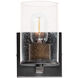 Sleek 1 Light 4.75 inch Antique Brass and Black Bath Vanity Wall Light