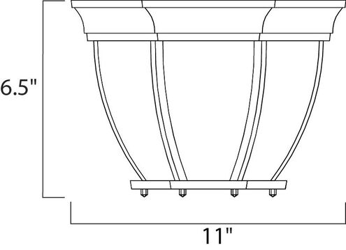 Crown Hill 3 Light 11 inch White Outdoor Ceiling Mount