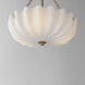 Bundt 3 Light 15.5 inch White and Natural Aged Brass Semi-Flush Mount Ceiling Light