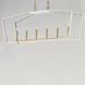 Melrose 6 Light 48 inch White and Natural Aged Brass Linear Pendant Ceiling Light