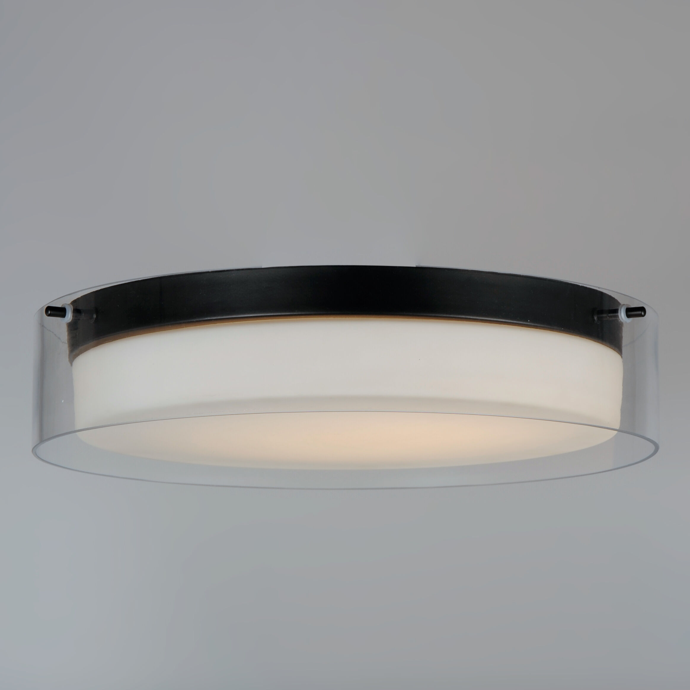Duo LED 16 inch Black Flush Mount Ceiling Light