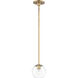 Branch 1 Light 7 inch Natural Aged Brass Single Pendant Ceiling Light