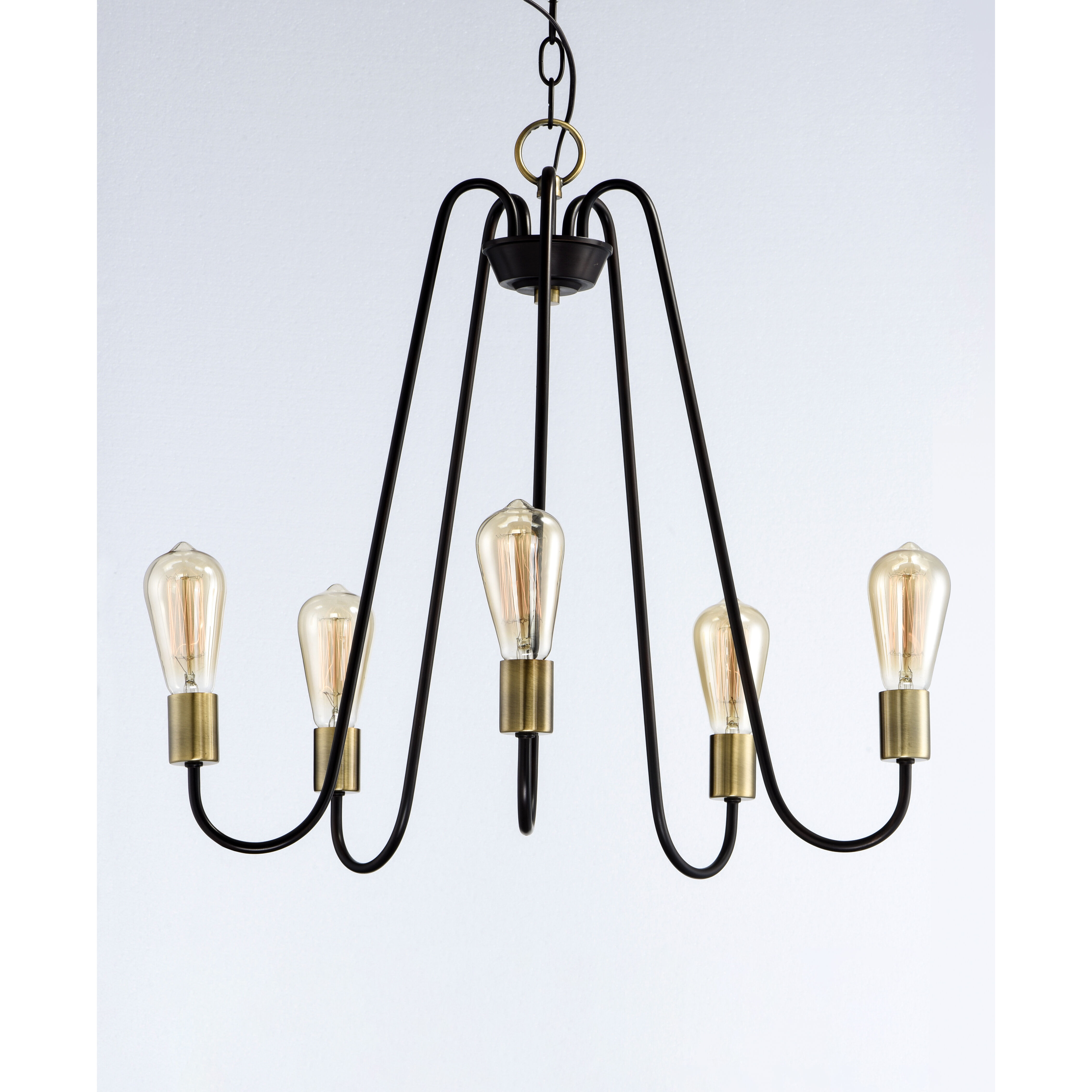 Haven 5 Light 23.75 inch Oil Rubbed Bronze/Antique Brass Single-Tier Chandelier Ceiling Light in Oil Rubbed Bronze and Antique Brass