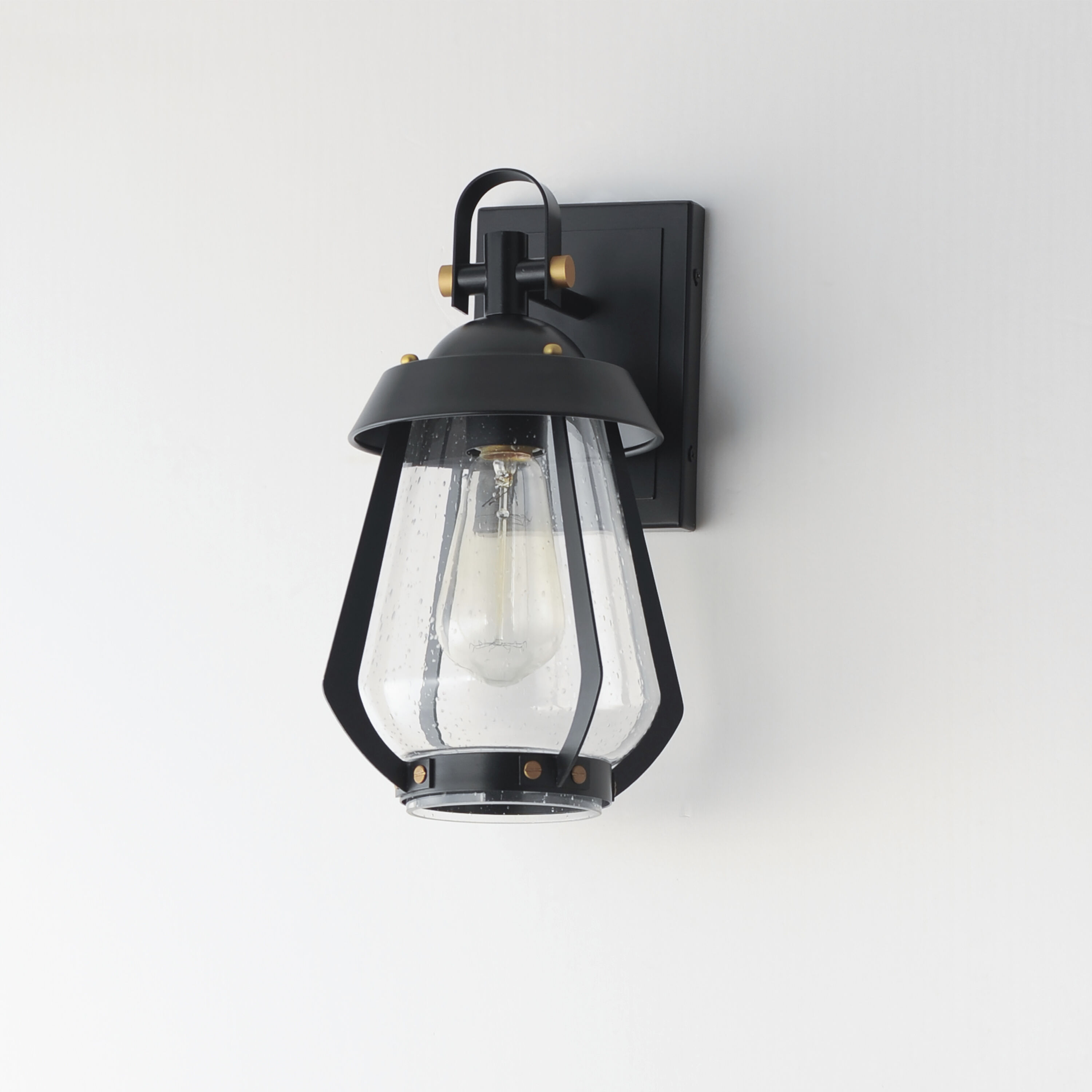 Mariner 1 Light 12.75 inch Black with Antique Brass Outdoor Wall Mount Small