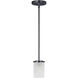 Corona 1 Light 5 inch Black Mini Pendant Ceiling Light in Frosted