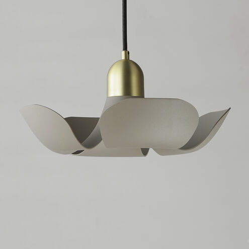 Poppy LED 17.75 inch Silver Gold with Satin Brass Single Pendant Ceiling Light in Silver Gold and Satin Brass