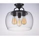 Goblet 3 Light 14 inch Black/Satin Nickel Semi-Flush Mount Ceiling Light in Black and Satin Nickel