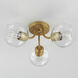 Knox 3 Light 18 inch Natural Aged Brass Semi-Flush Mount Ceiling Light