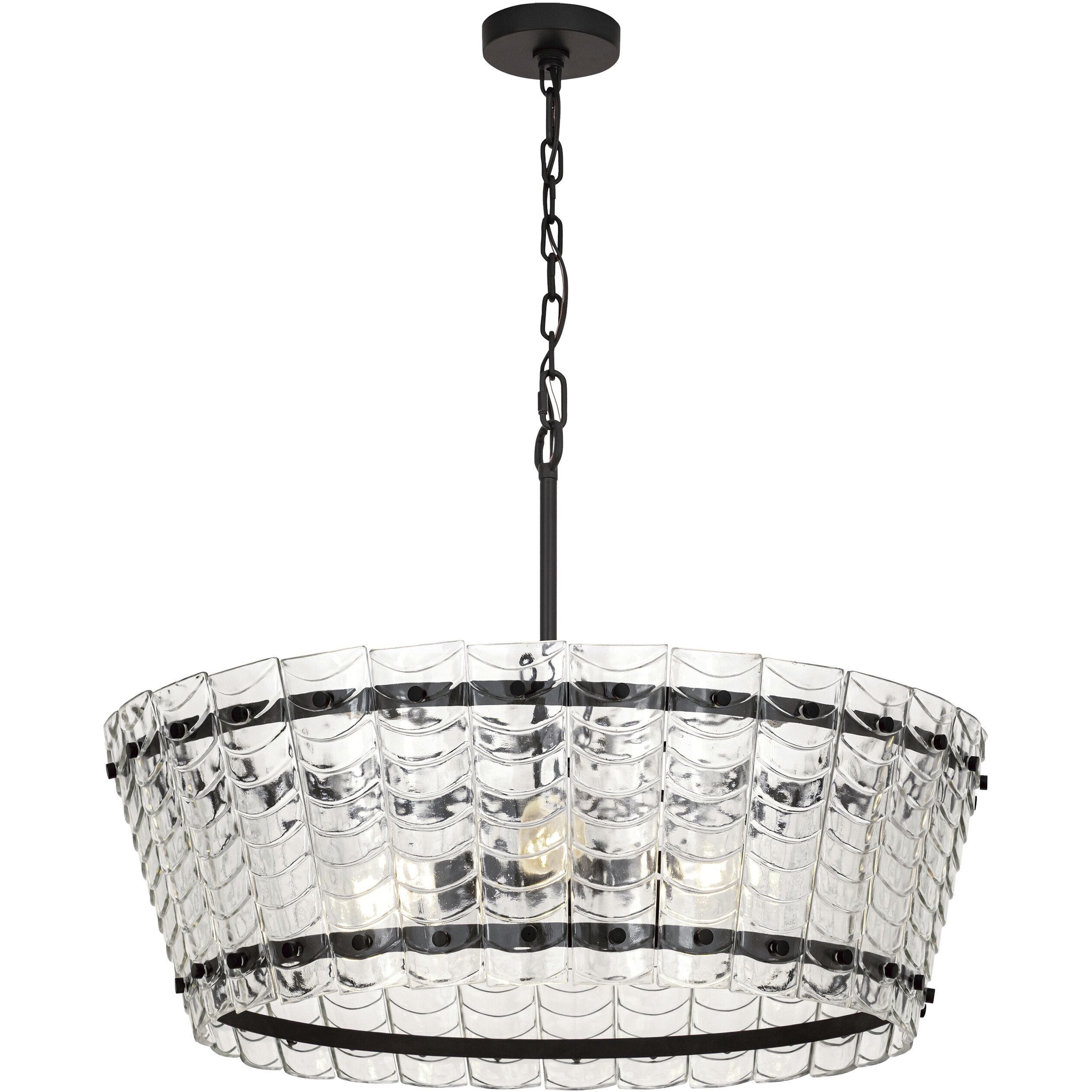 Ruche 4 Light 29.75 inch Bronze Chandelier Ceiling Light in Clear