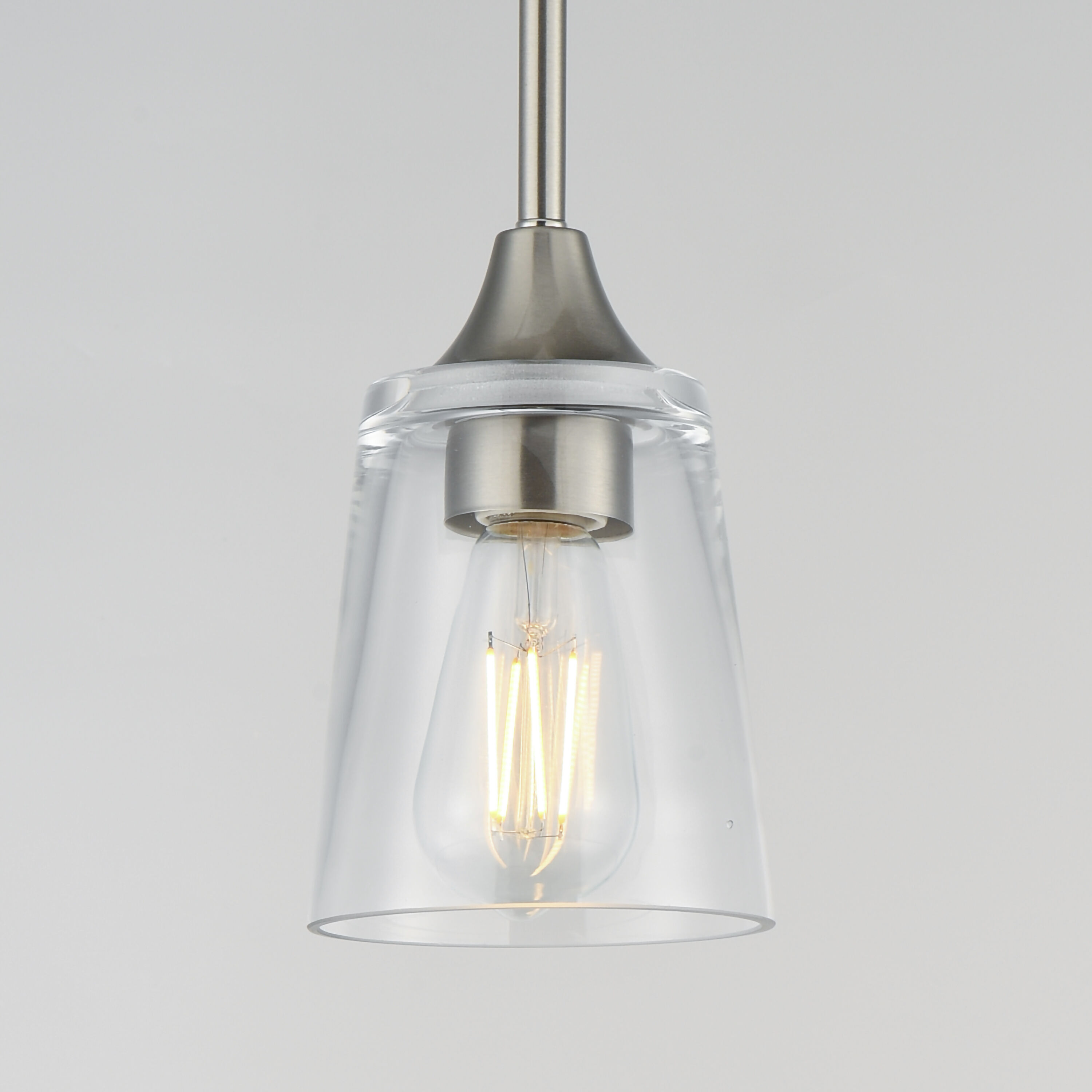 Hudson 1 Light 4.75 inch Satin Nickel Mini Pendant Ceiling Light in Clear