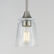 Hudson 1 Light 4.75 inch Satin Nickel Mini Pendant Ceiling Light in Clear
