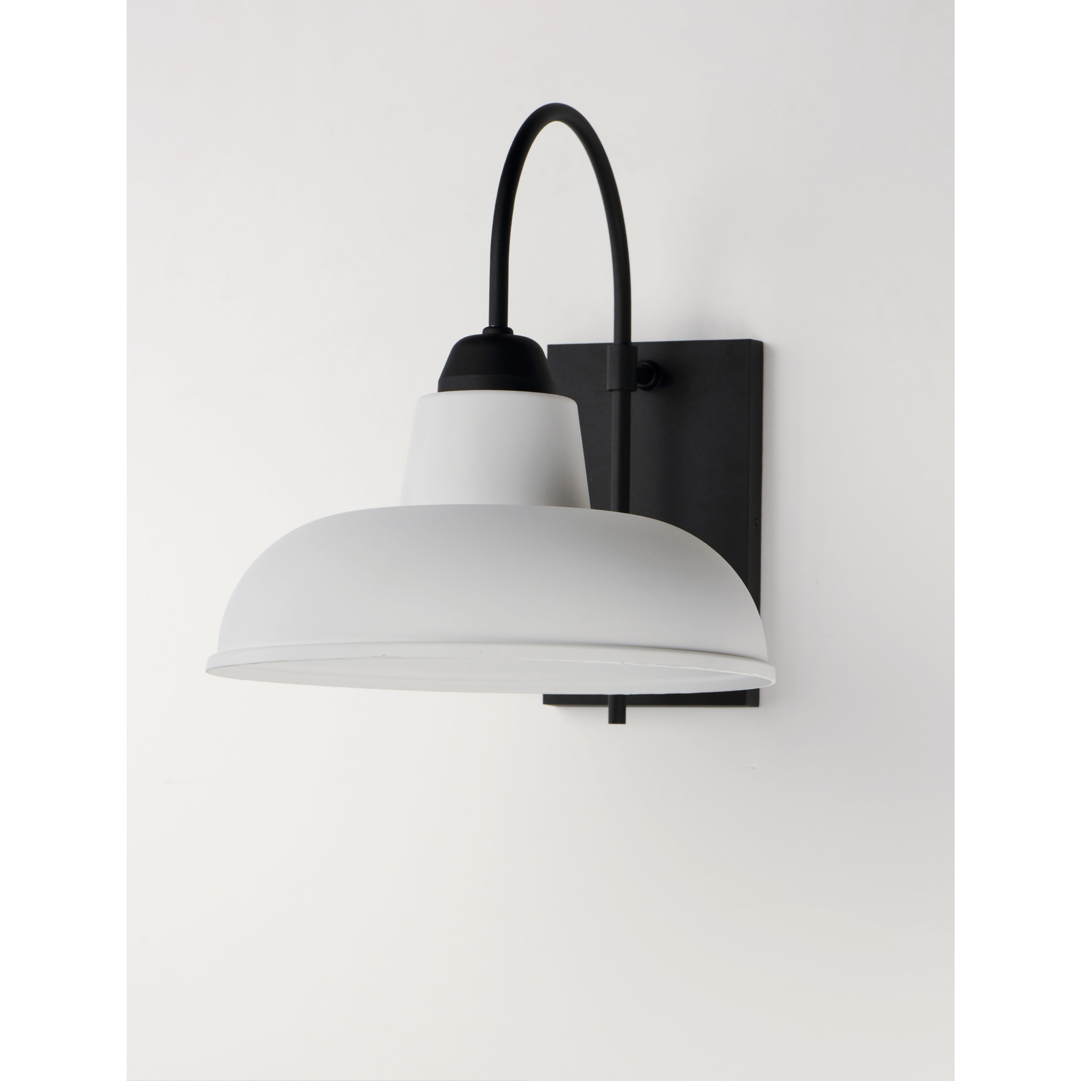 Industrial 1 Light 16 inch White/Black Outdoor Wall Mount in White and Black