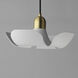 Poppy LED 17.75 inch White with Satin Brass Single Pendant Ceiling Light in White and Satin Brass