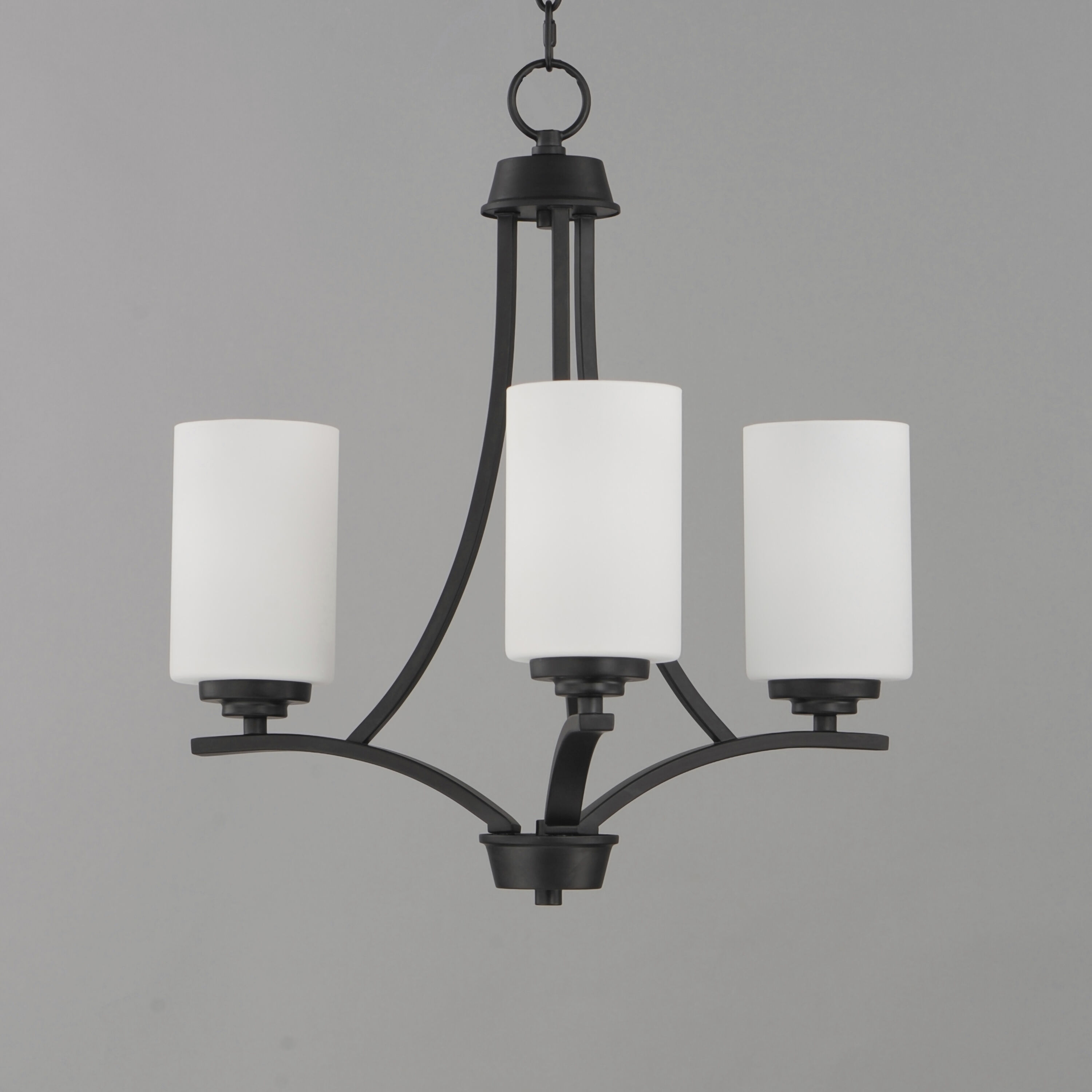 Deven 3 Light 18 inch Black Mini Chandelier Ceiling Light