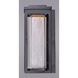 Salon LED 15 inch Black Outdoor Wall Mount in Clear Ribbed