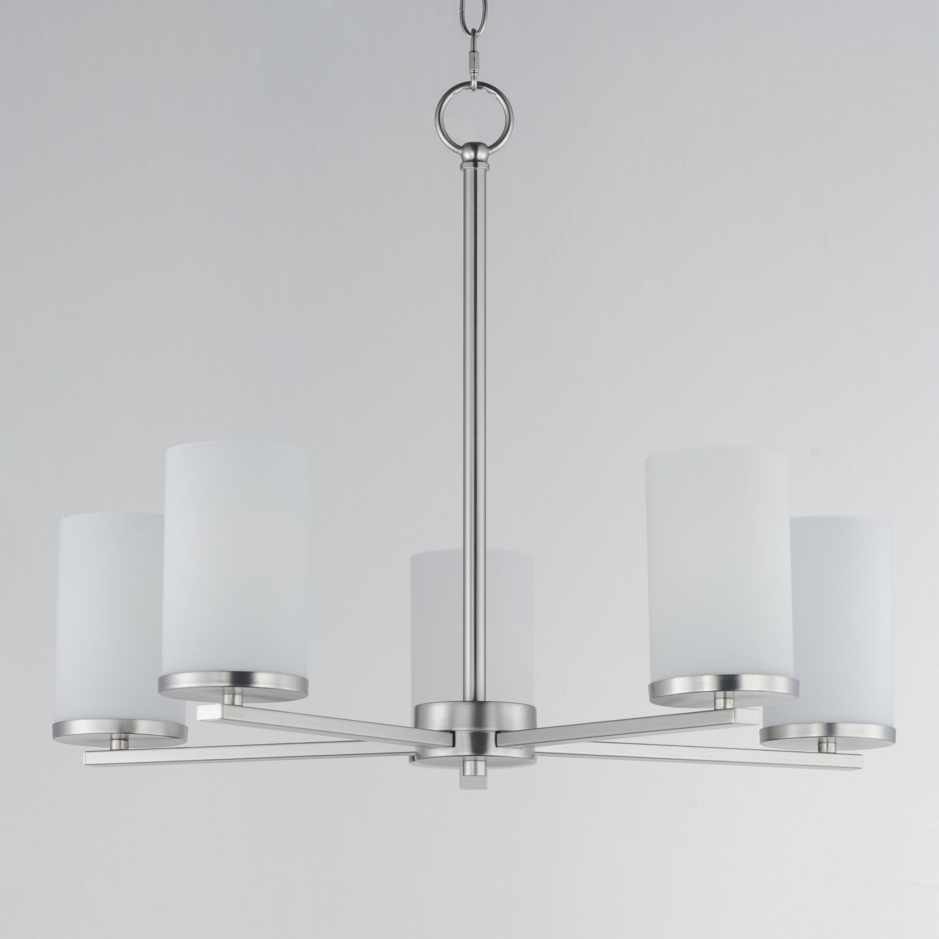 Lateral 5 Light 24 inch Satin Nickel Chandelier Ceiling Light
