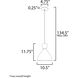 Carillon 1 Light 10.5 inch White and Satin Brass Mini Pendant Ceiling Light