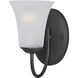 Logan 1 Light 5 inch Black Bath Vanity Wall Light