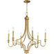Normandy 6 Light 29 inch Gold Leaf Chandelier Ceiling Light