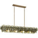 Loren 4 Light 54 inch Weathered Brass Linear Pendant Ceiling Light