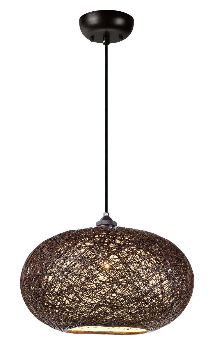 Bali 1 Light 15.75 inch Chocolate Outdoor Pendant