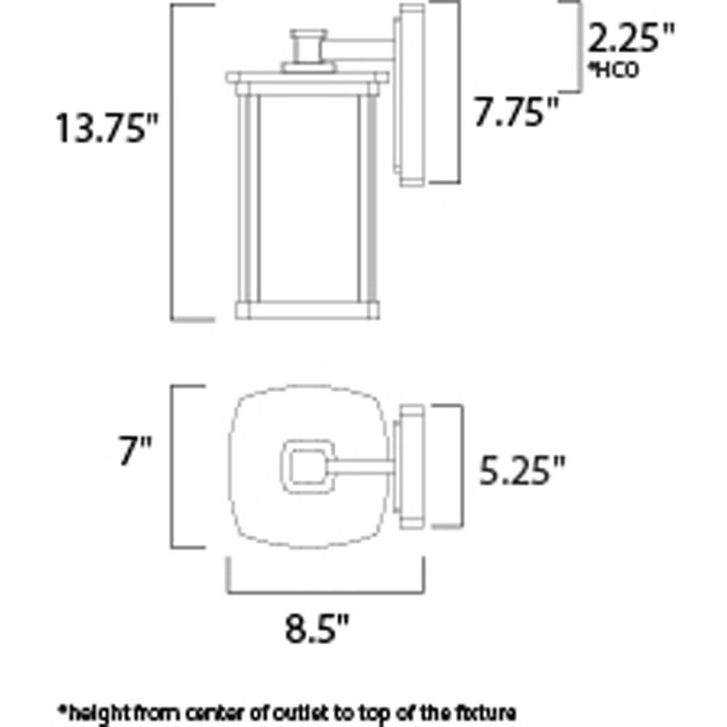 Terrace 1 Light 14 inch Bronze Outdoor Wall Mount in Frosted Seedy