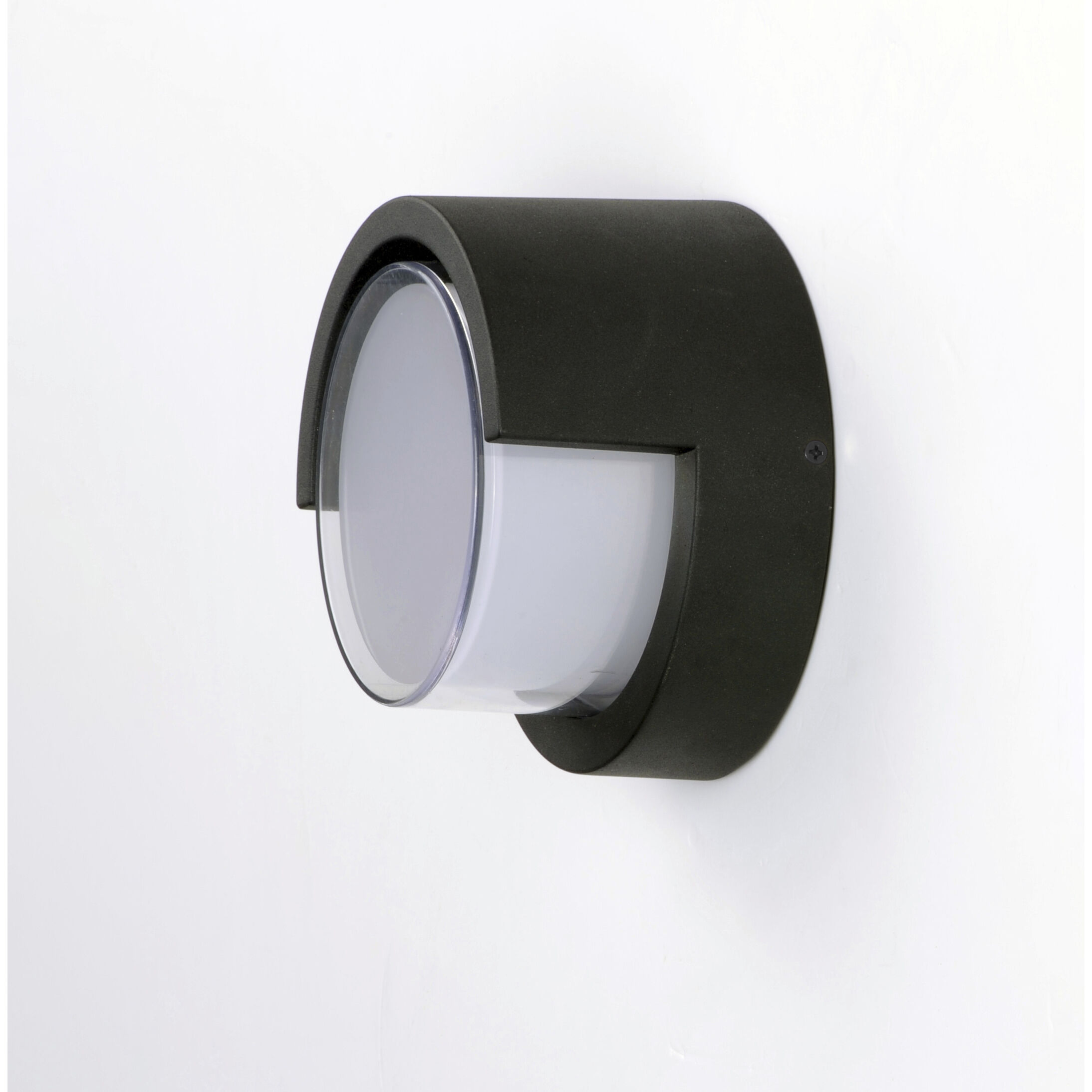 Eyebrow LED 7 inch Black Outdoor Wall Mount