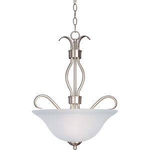 Basix 3 Light 17 inch Satin Nickel Invert Bowl Pendant Ceiling Light in Frosted