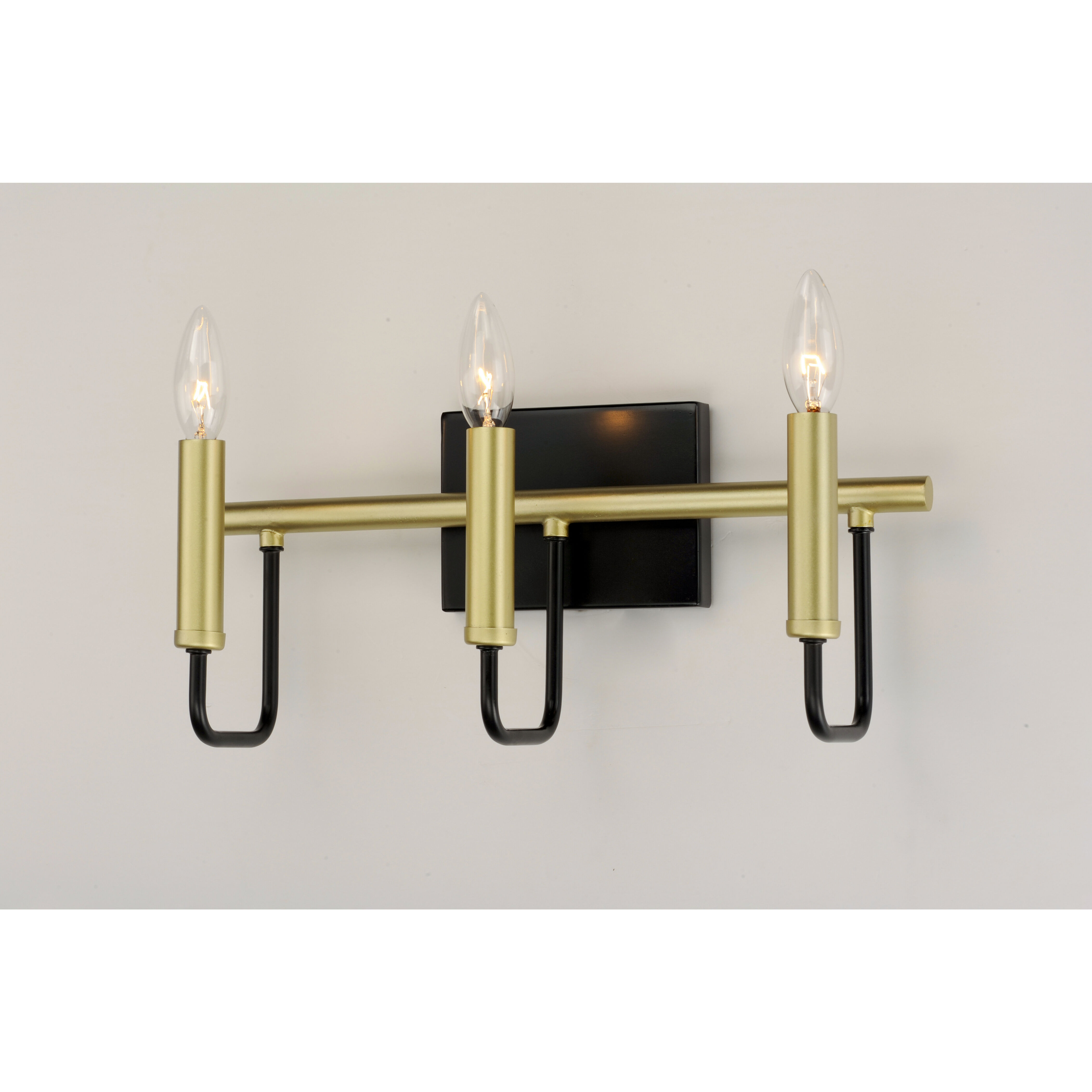 Sullivan 3 Light 16.25 inch Black/Gold Bath Vanity Wall Light