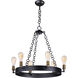 Noble 6 Light 26 inch Black and Natural Aged Brass Chandelier Ceiling Light in Medium Base