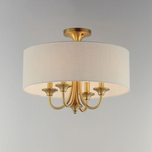 Bongo 4 Light 18 inch Natural Aged Brass Semi-Flush Mount Ceiling Light