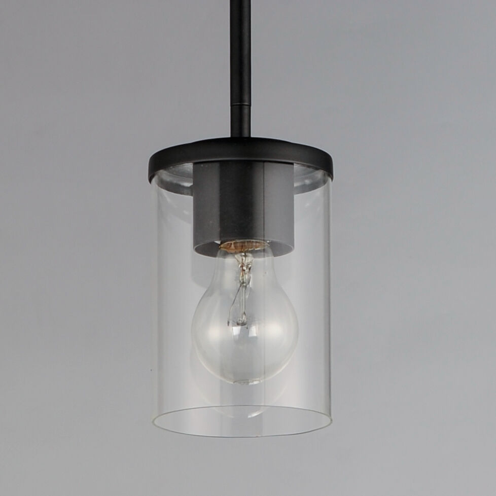 Corona 1 Light 5 inch Black Mini Pendant Ceiling Light in Clear