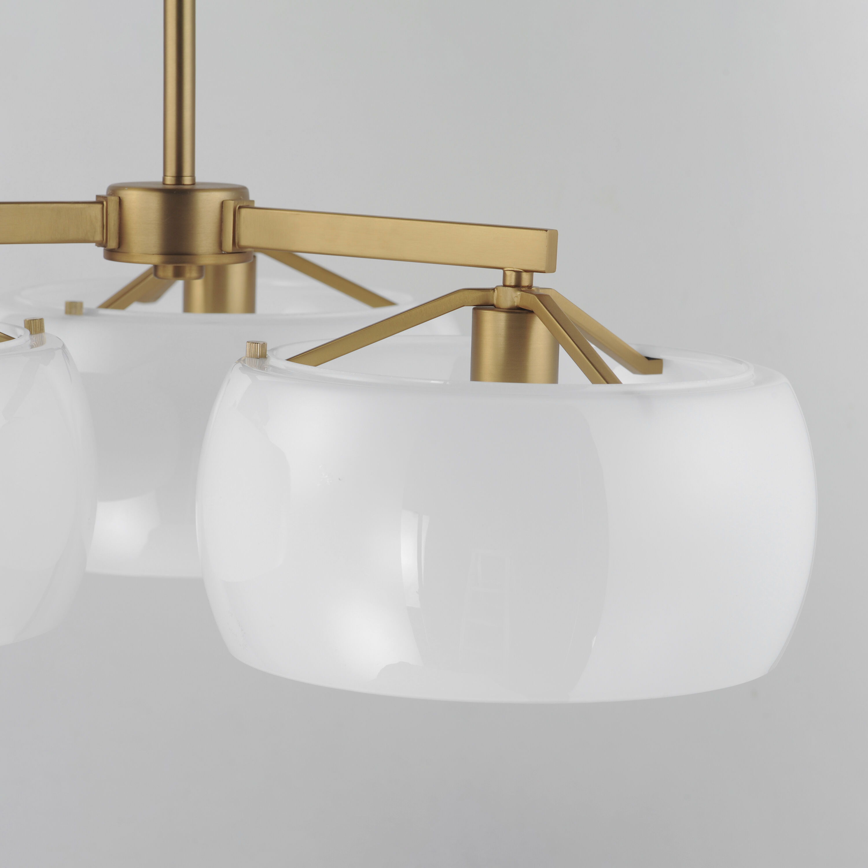 Glazed 3 Light 26 inch White and Natural Aged Brass Chandelier Ceiling Light