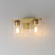 Scoop LED 13.5 inch Natural Aged Brass Bath Vanity Wall Light in Clear