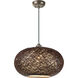Bali 1 Light 15.75 inch Chocolate Outdoor Pendant