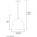 Crete LED 15.25 inch Polished Chrome Single Pendant Ceiling Light