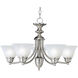 Malaga 5 Light 25 inch Satin Nickel Single-Tier Chandelier Ceiling Light in Marble