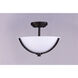 Deven 3 Light 14 inch Oil Rubbed Bronze Semi-Flush Mount Ceiling Light