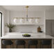 Vesper 4 Light 47.5 inch Satin Brass and Black Linear Pendant Ceiling Light