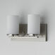Lateral 2 Light 12 inch Satin Nickel Bath Vanity Wall Light in Satin White