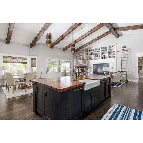 Caspian 1 Light 5.5 inch Oil Rubbed Bronze/Antique Brass Mini Pendant Ceiling Light