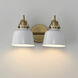 Hollis 2 Light 15.25 inch Natural Aged Brass Wall Sconce Wall Light