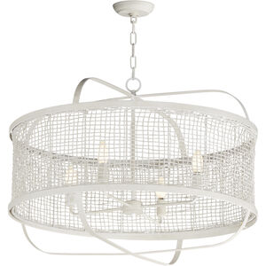 Cestino 5 Light 30 inch Weathered White Chandelier Ceiling Light