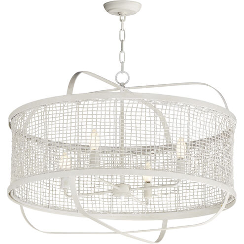Cestino 5 Light 30 inch Weathered White Chandelier Ceiling Light