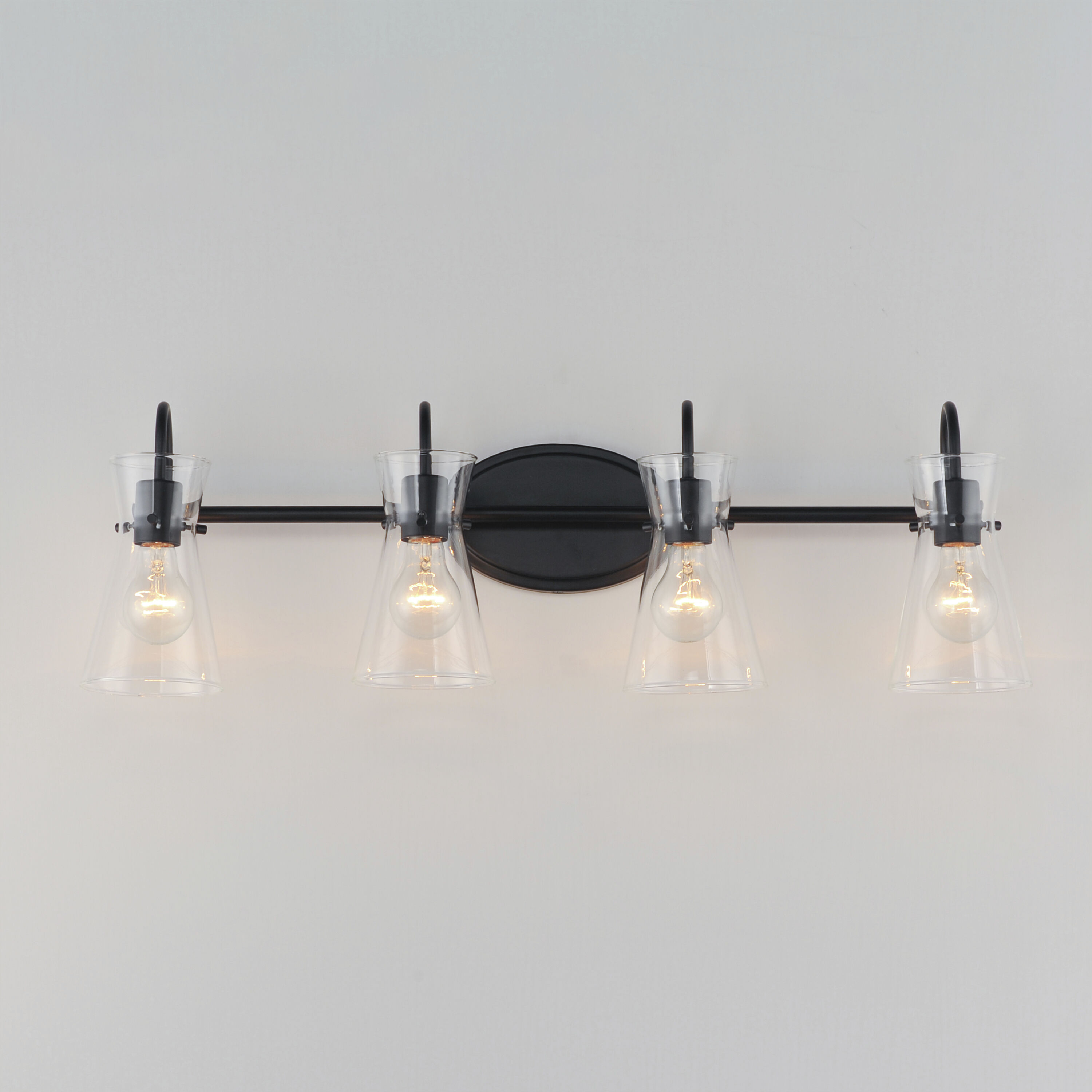 Ava 4 Light 30.7 inch Black Bath Vanity Light Wall Light