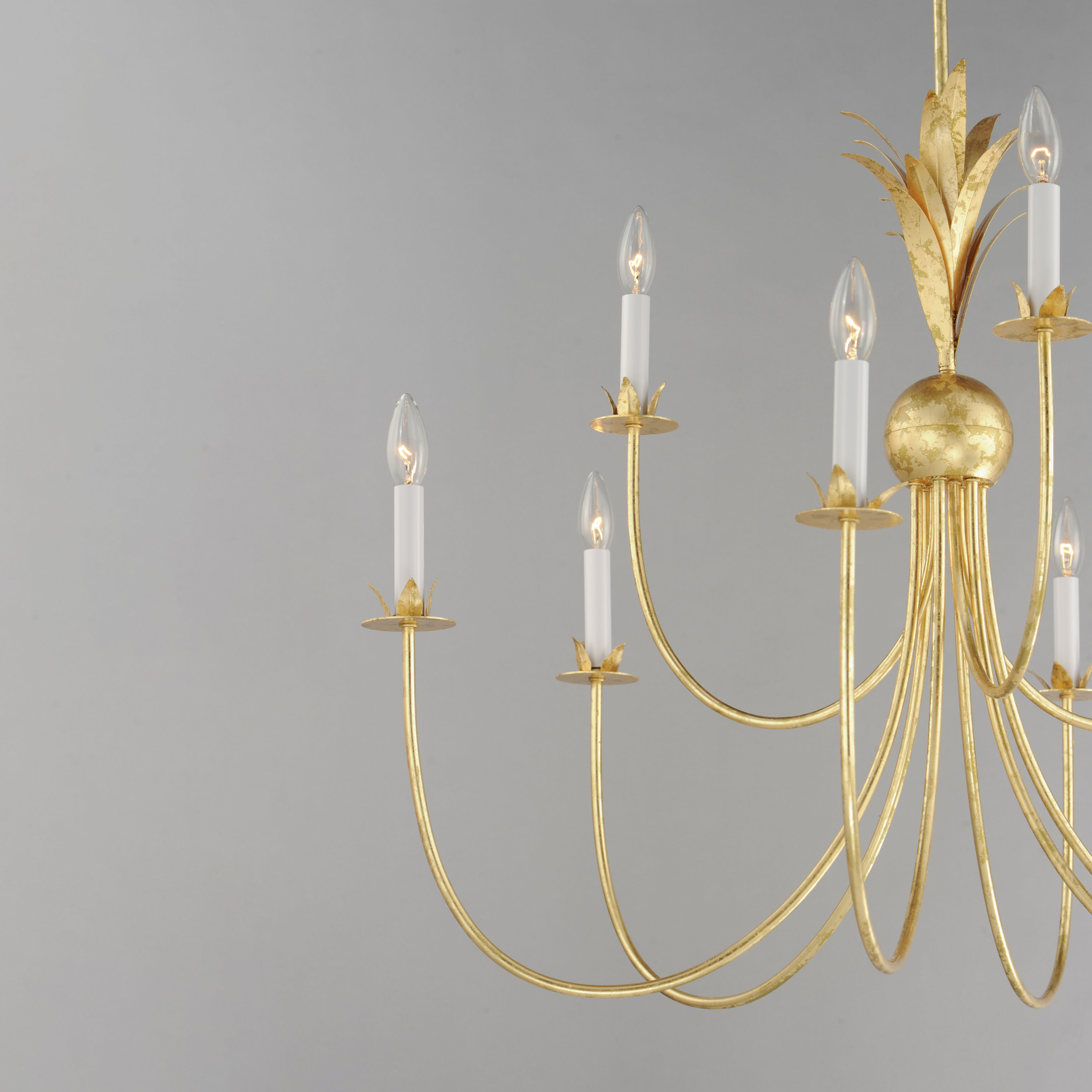 Paloma 9 Light 36 inch Gold Leaf Chandelier Ceiling Light