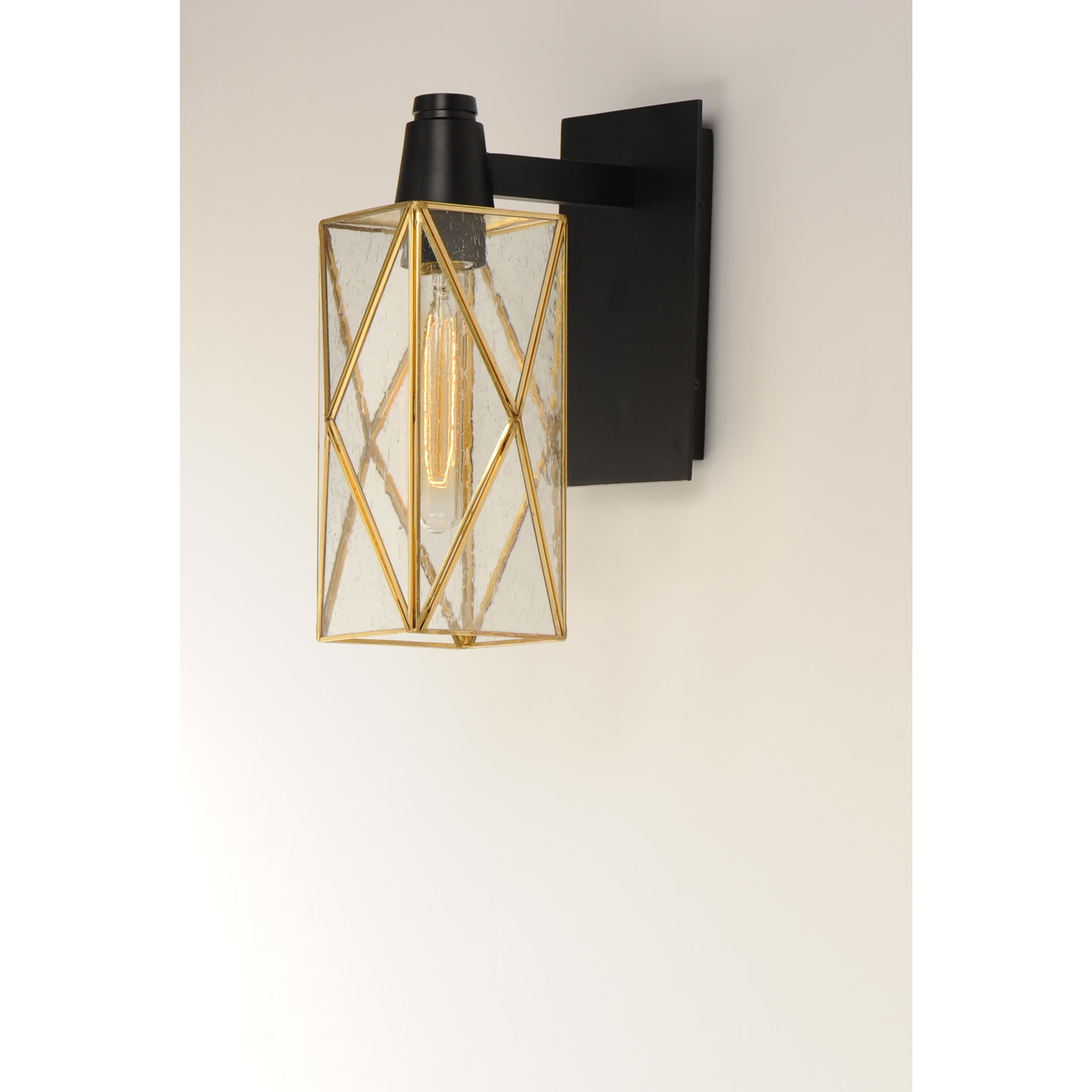 Norfolk 1 Light 13.25 inch Black/Burnished Brass Outdoor Wall Mount