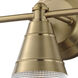 Hargreaves 3 Light 24 inch Natural Aged Brass Bath Vanity Wall Light